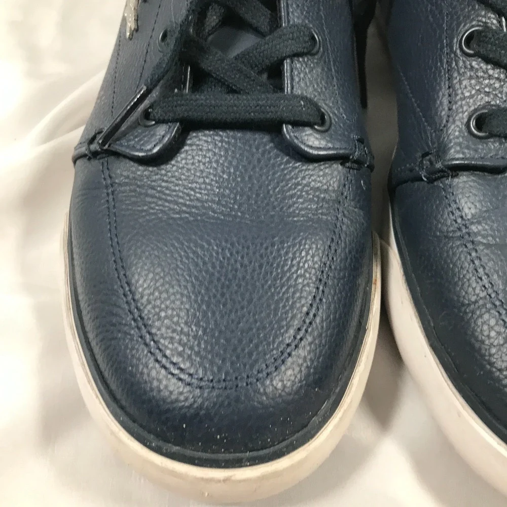 Lacoste Bayliss 118 1 U Navy Blue Crocodile Logo Lace Up Shoes Mens US 8.5 EU 41